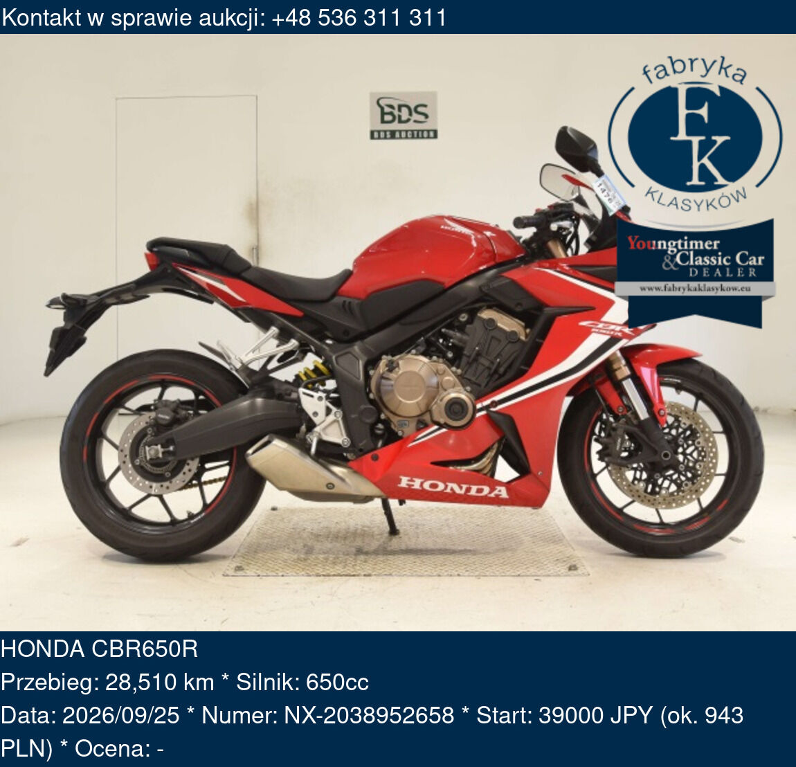 HONDA CBR650R  - zdjęcie 2
