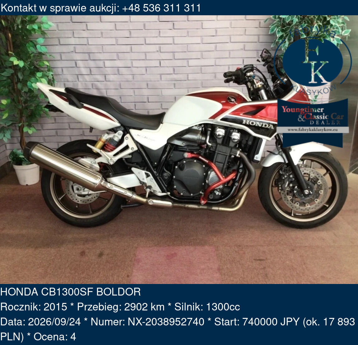 HONDA CB1300SF BOLDOR 2015 - zdjęcie 2