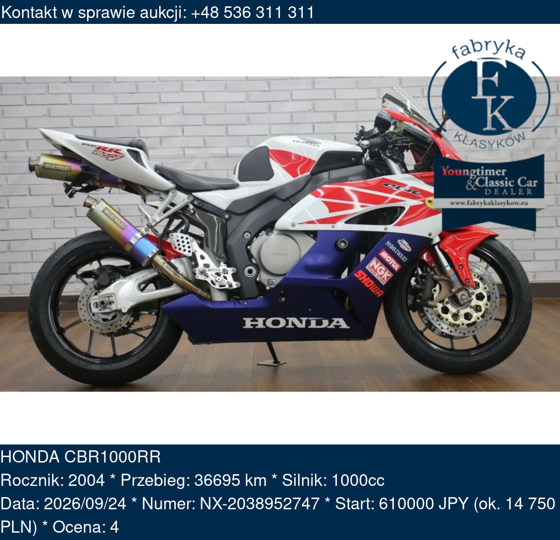 HONDA CBR1000RR 2004 - zdjęcie 2