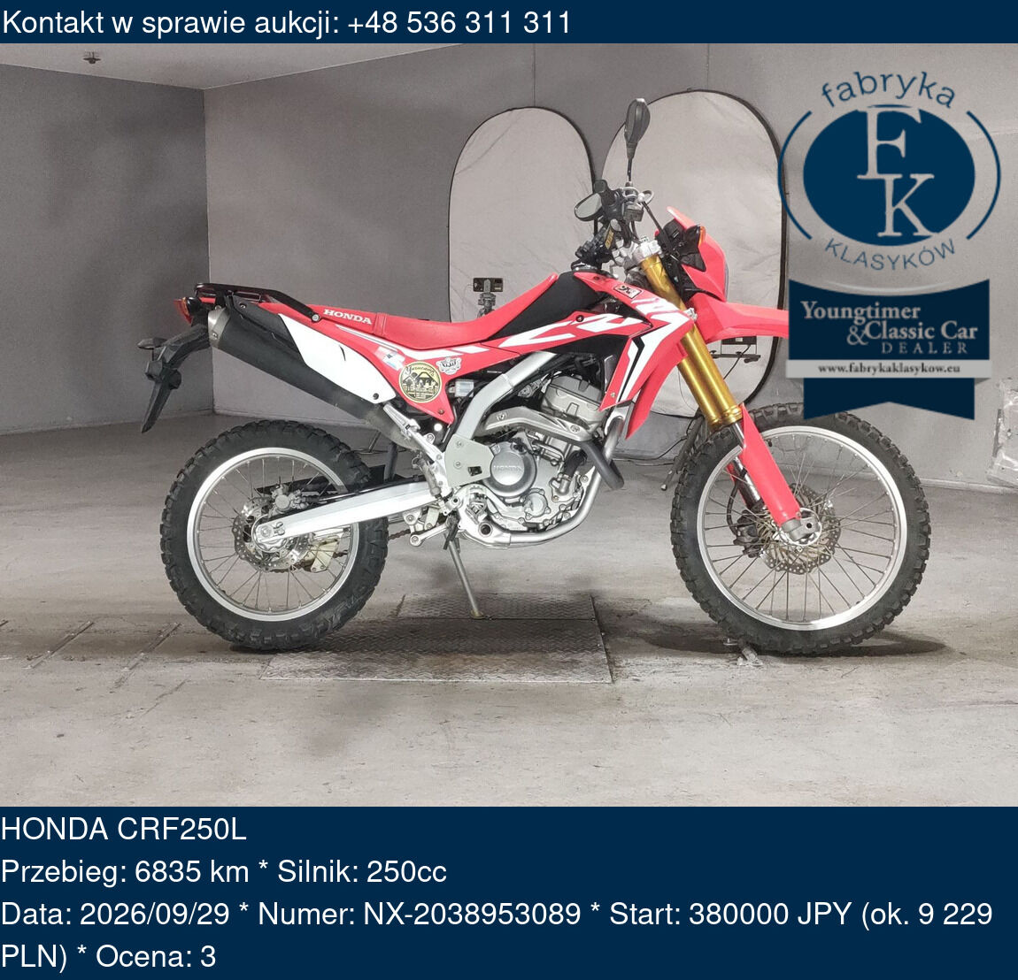 HONDA CRF250L  - zdjęcie 2