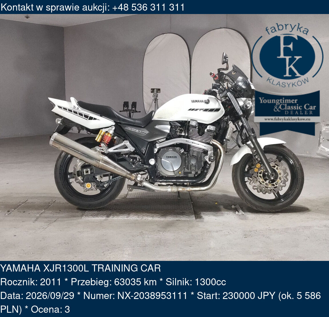 YAMAHA XJR1300L TRAINING CAR 2011 - zdjęcie 2