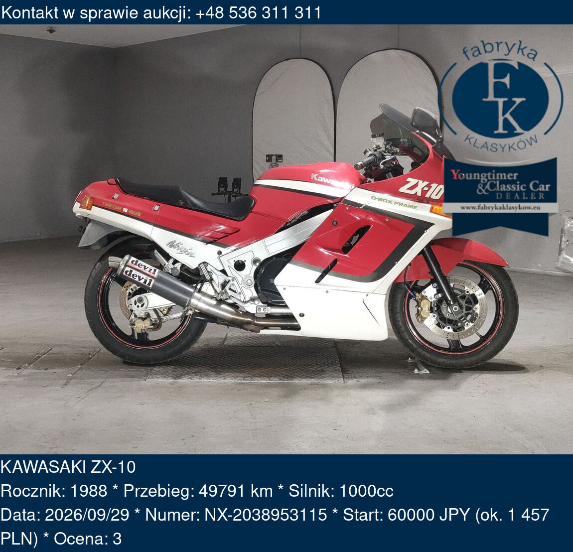 KAWASAKI ZX-10 1988 - zdjęcie 2