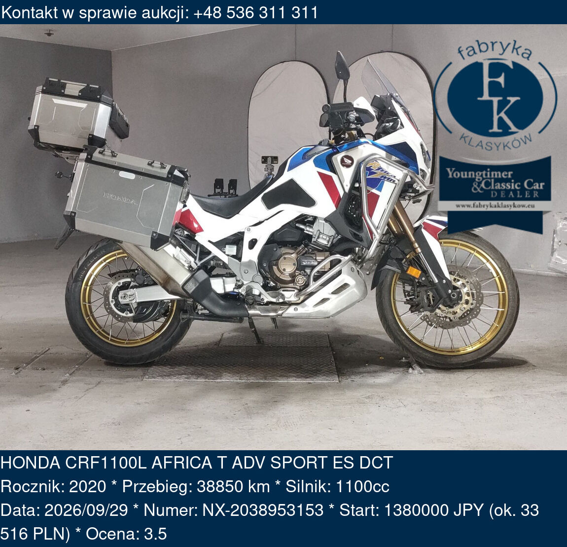 HONDA CRF1100L AFRICA T ADV SPORT ES DCT 2020 - zdjęcie 2
