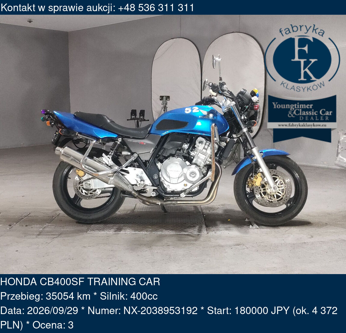 HONDA CB400SF TRAINING CAR  - zdjęcie 2