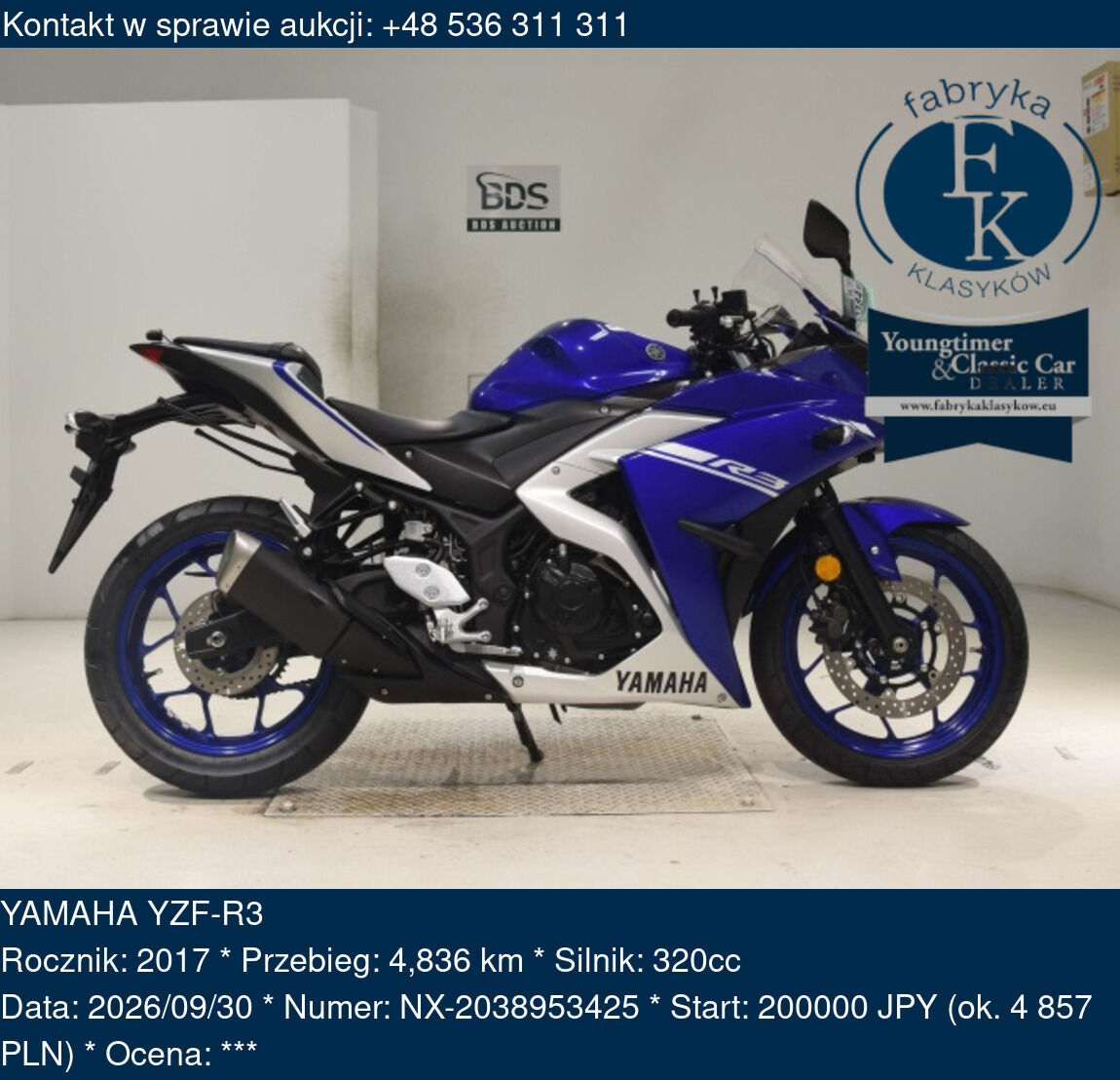 YAMAHA YZF-R3 2017 - zdjęcie 2