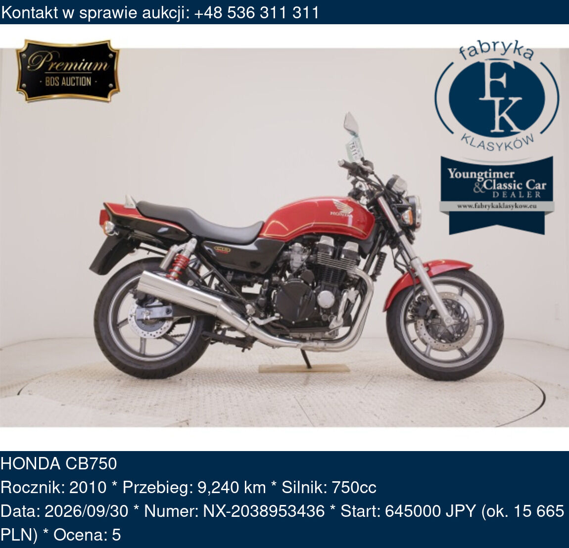 HONDA CB750 2010 - zdjęcie 2