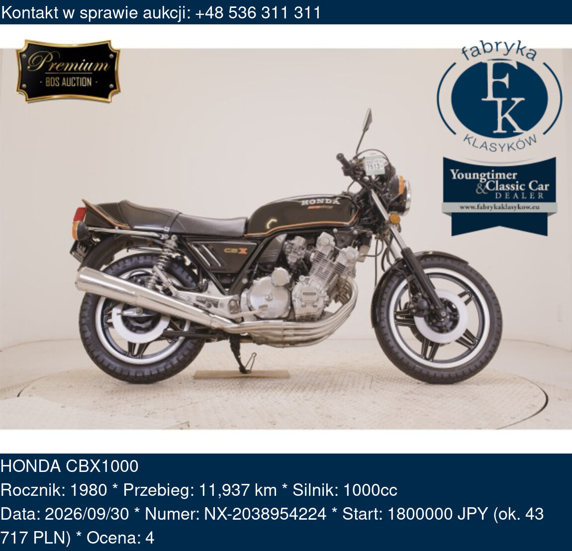 HONDA CBX1000 1980 - zdjęcie 2