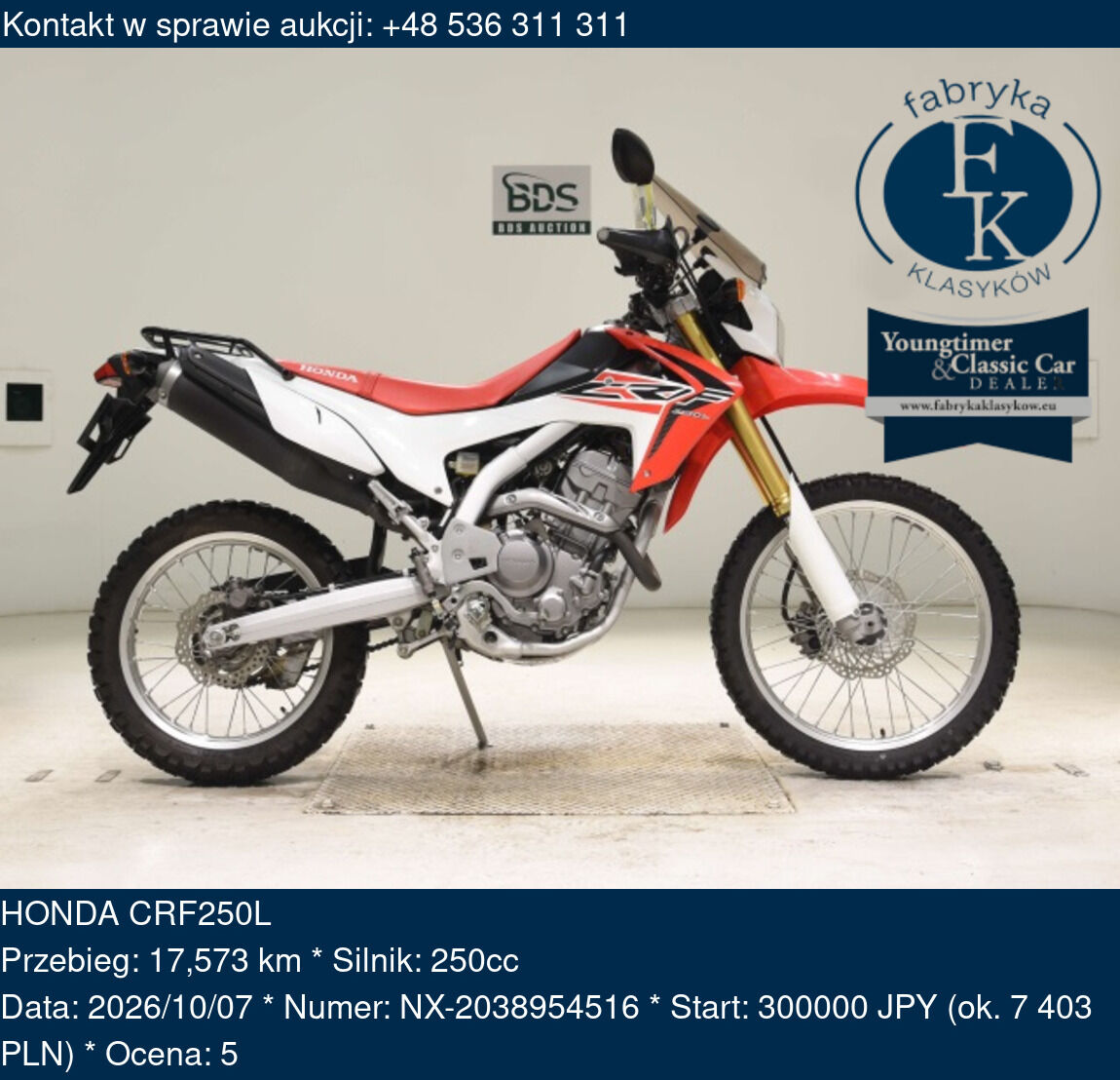 HONDA CRF250L  - zdjęcie 2