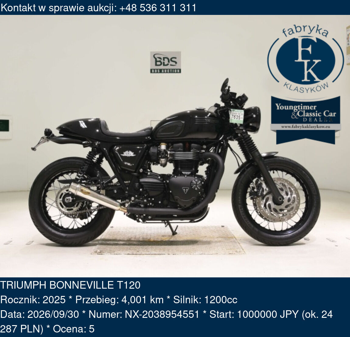 TRIUMPH BONNEVILLE T120 2025 - zdjęcie 2