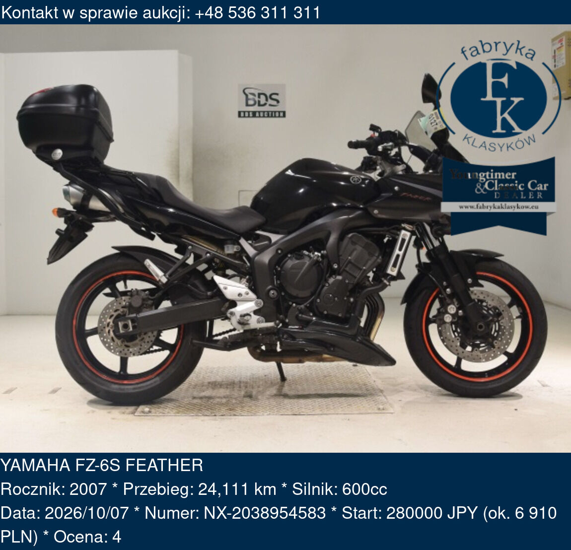 YAMAHA FZ-6S FEATHER 2007 - zdjęcie 2