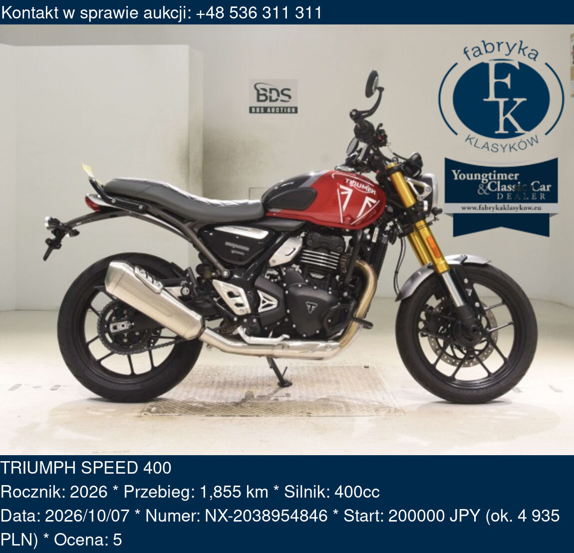 TRIUMPH SPEED 400 2026 - zdjęcie 2