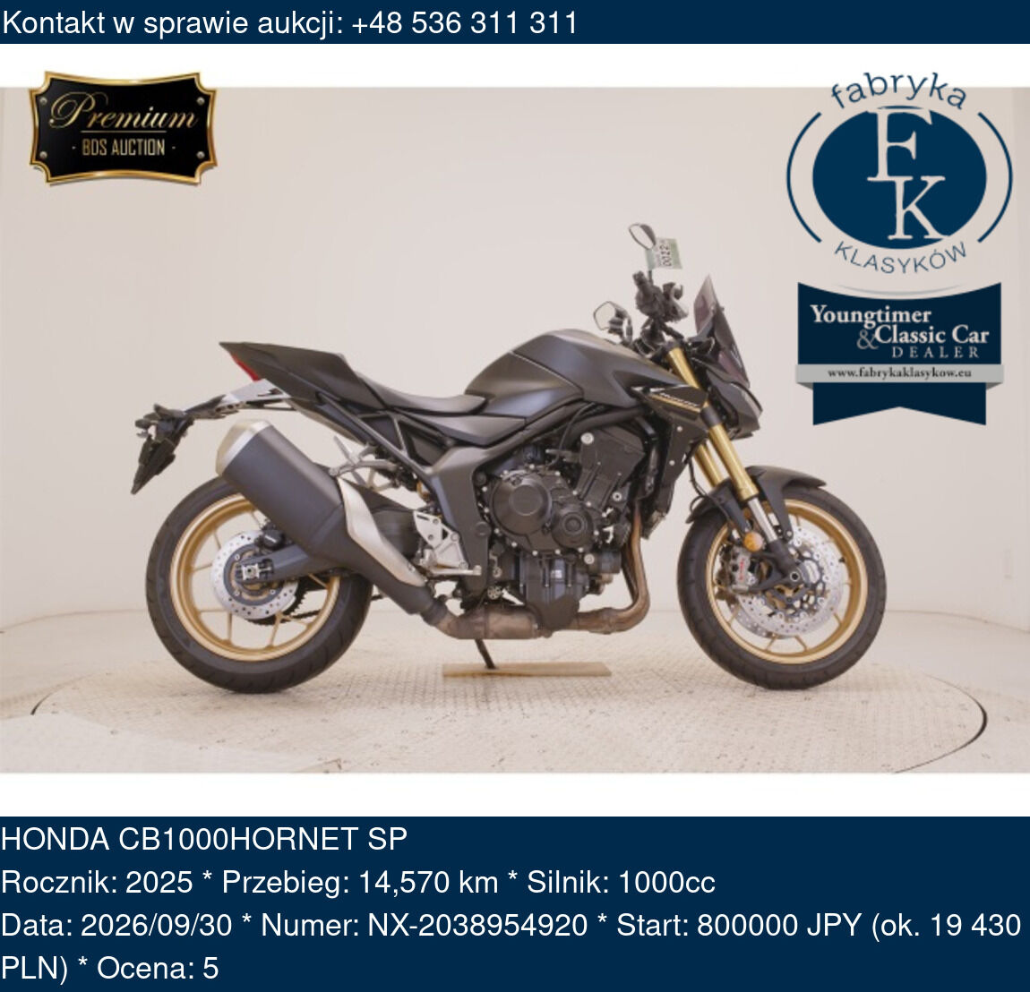 HONDA CB1000HORNET SP 2025 - zdjęcie 2