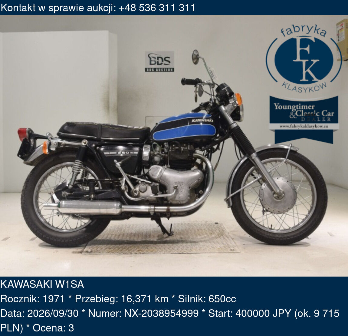 KAWASAKI W1SA 1971 - zdjęcie 2