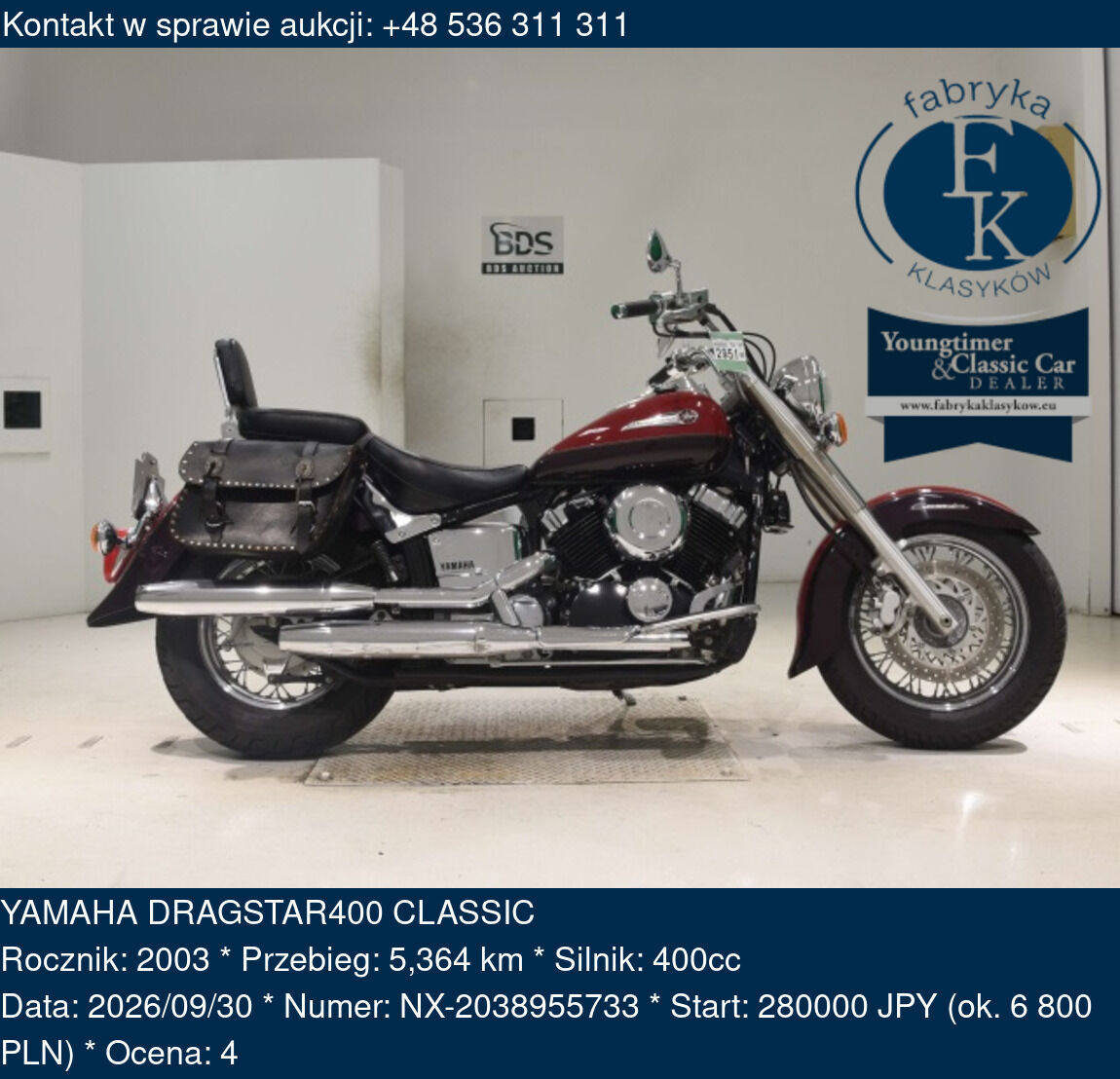 YAMAHA DRAGSTAR400 CLASSIC 2003 - zdjęcie 2