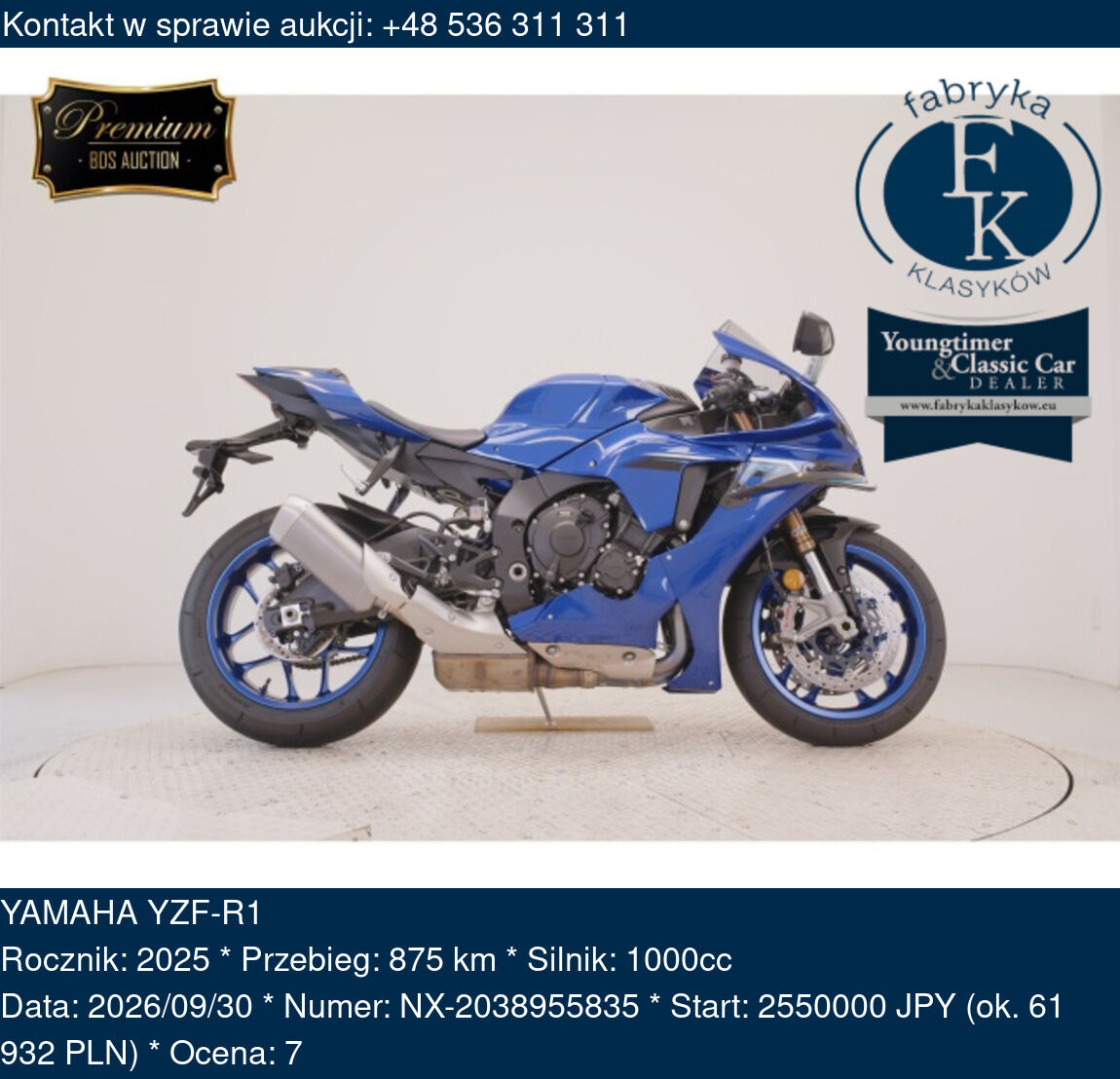 YAMAHA YZF-R1 2025 - zdjęcie 2