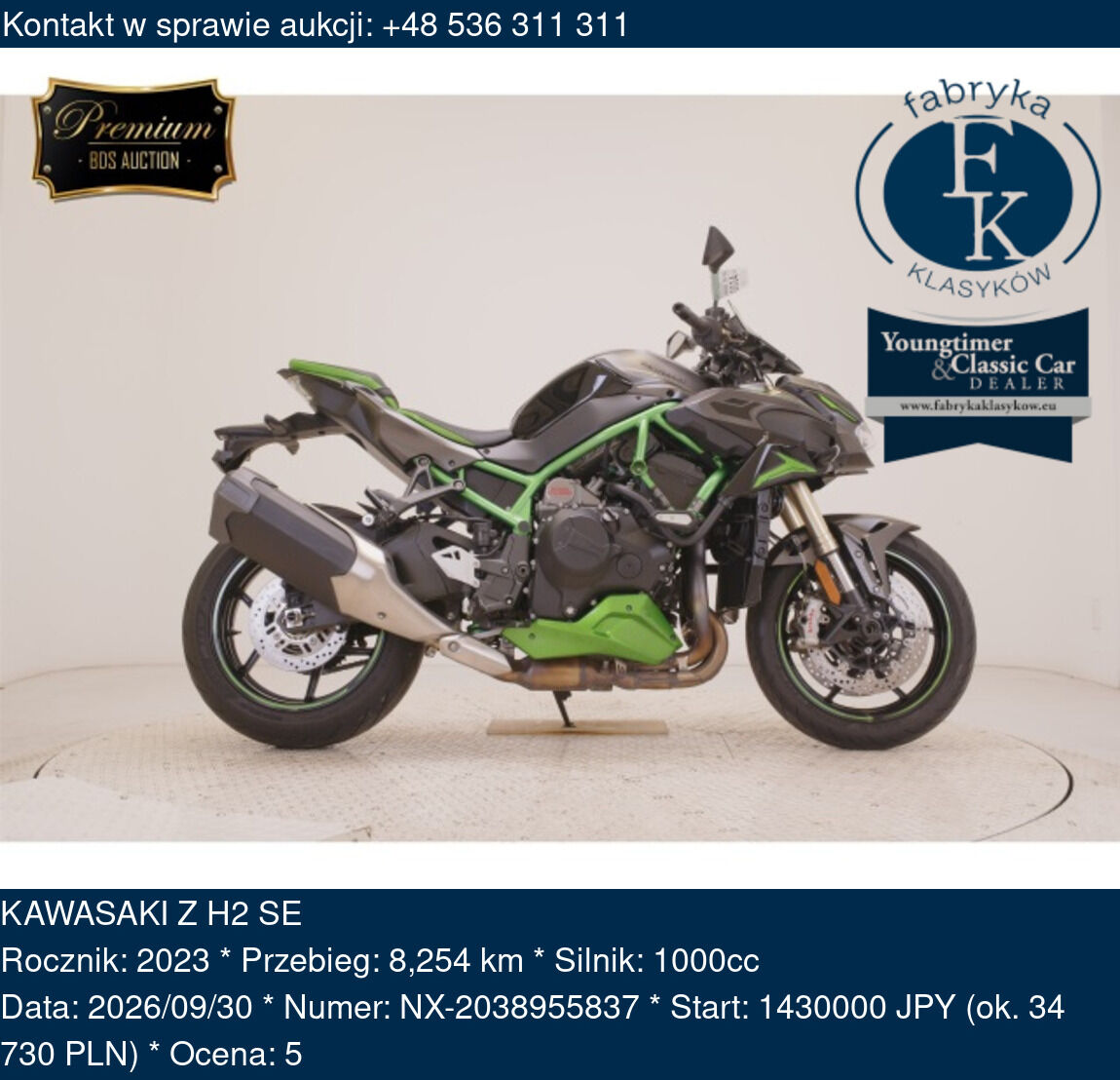 KAWASAKI Z H2 SE 2023 - zdjęcie 2