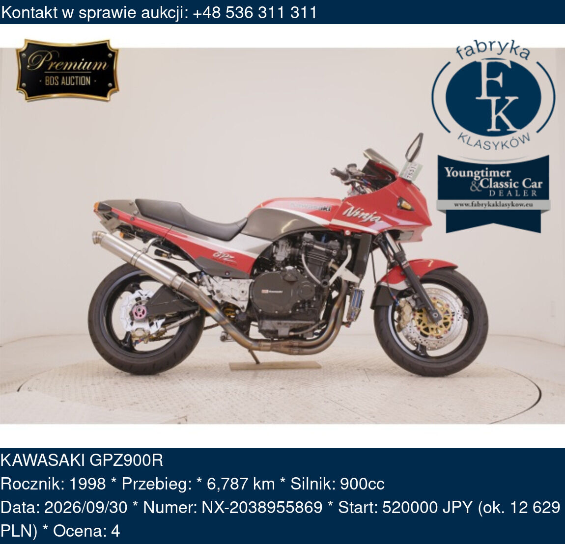 KAWASAKI GPZ900R 1998 - zdjęcie 2