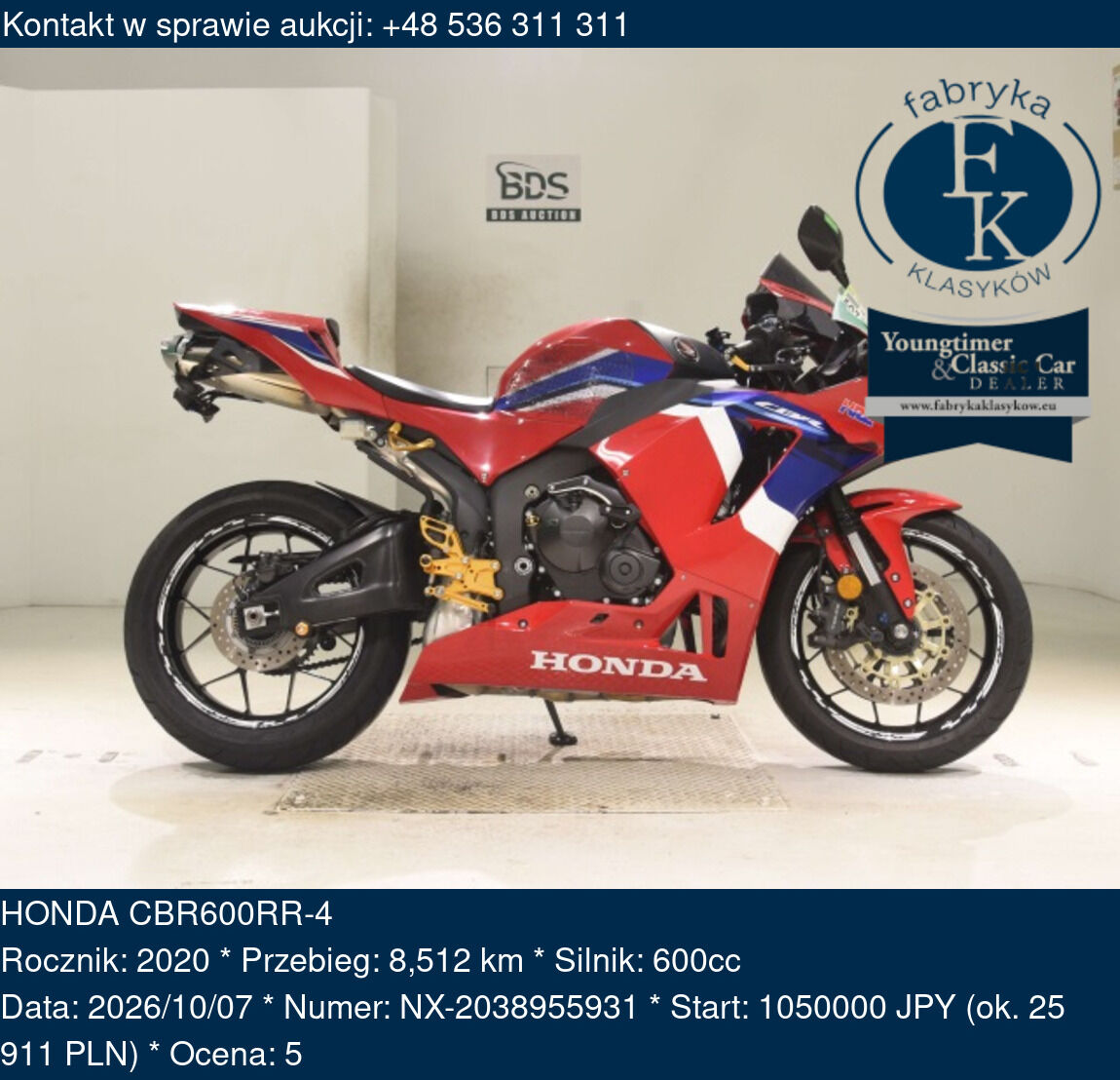 HONDA CBR600RR-4 2020 - zdjęcie 2