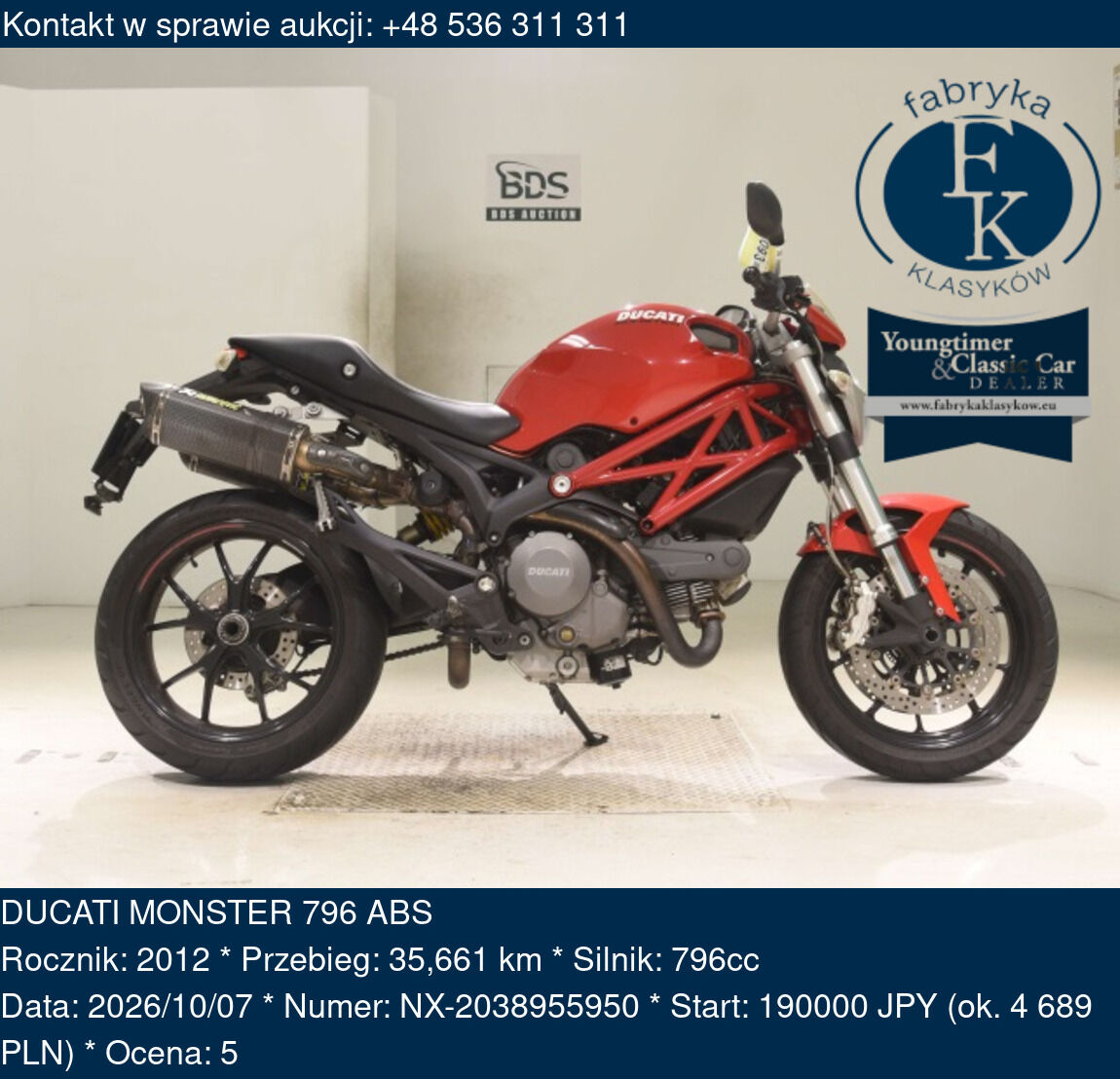DUCATI MONSTER 796 ABS 2012 - zdjęcie 2