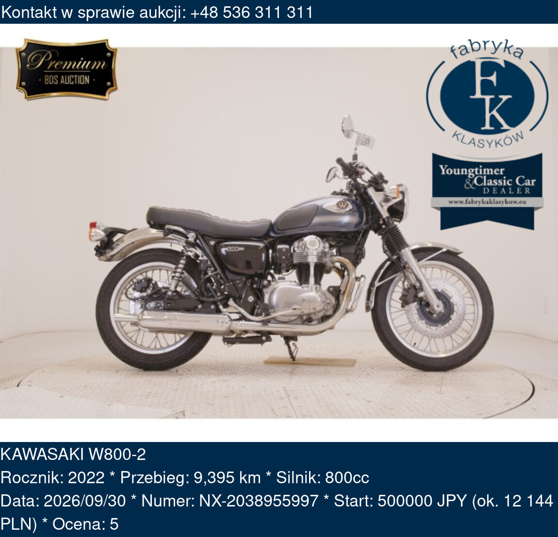 KAWASAKI W800-2 2022 - zdjęcie 2