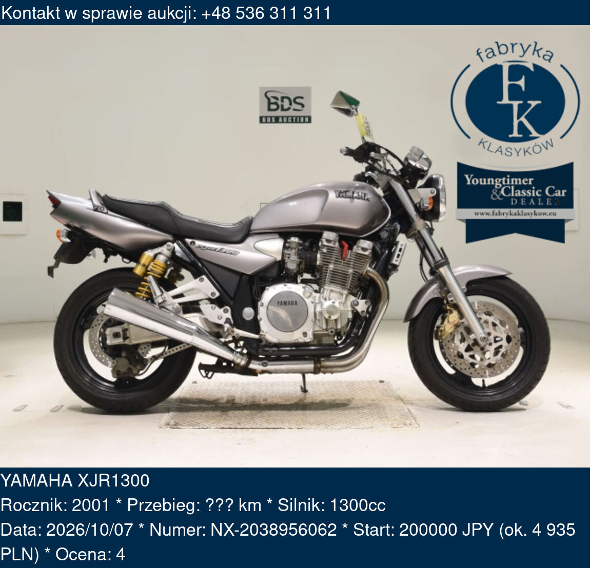 YAMAHA XJR1300 2001 - zdjęcie 2