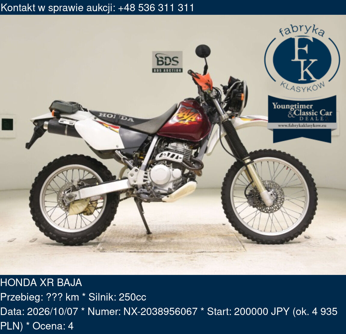 HONDA XR BAJA  - zdjęcie 2