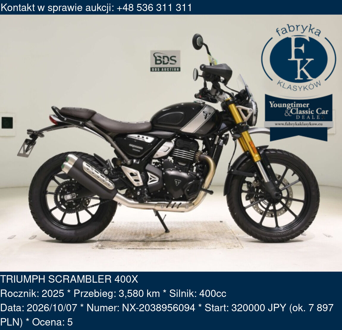 TRIUMPH SCRAMBLER 400X 2025 - zdjęcie 2