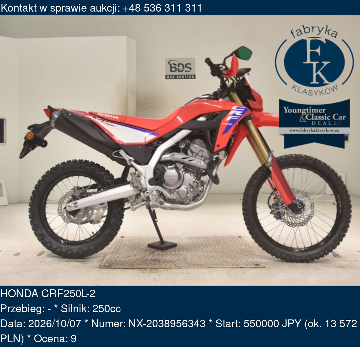 HONDA CRF250L-2  - zdjęcie 2