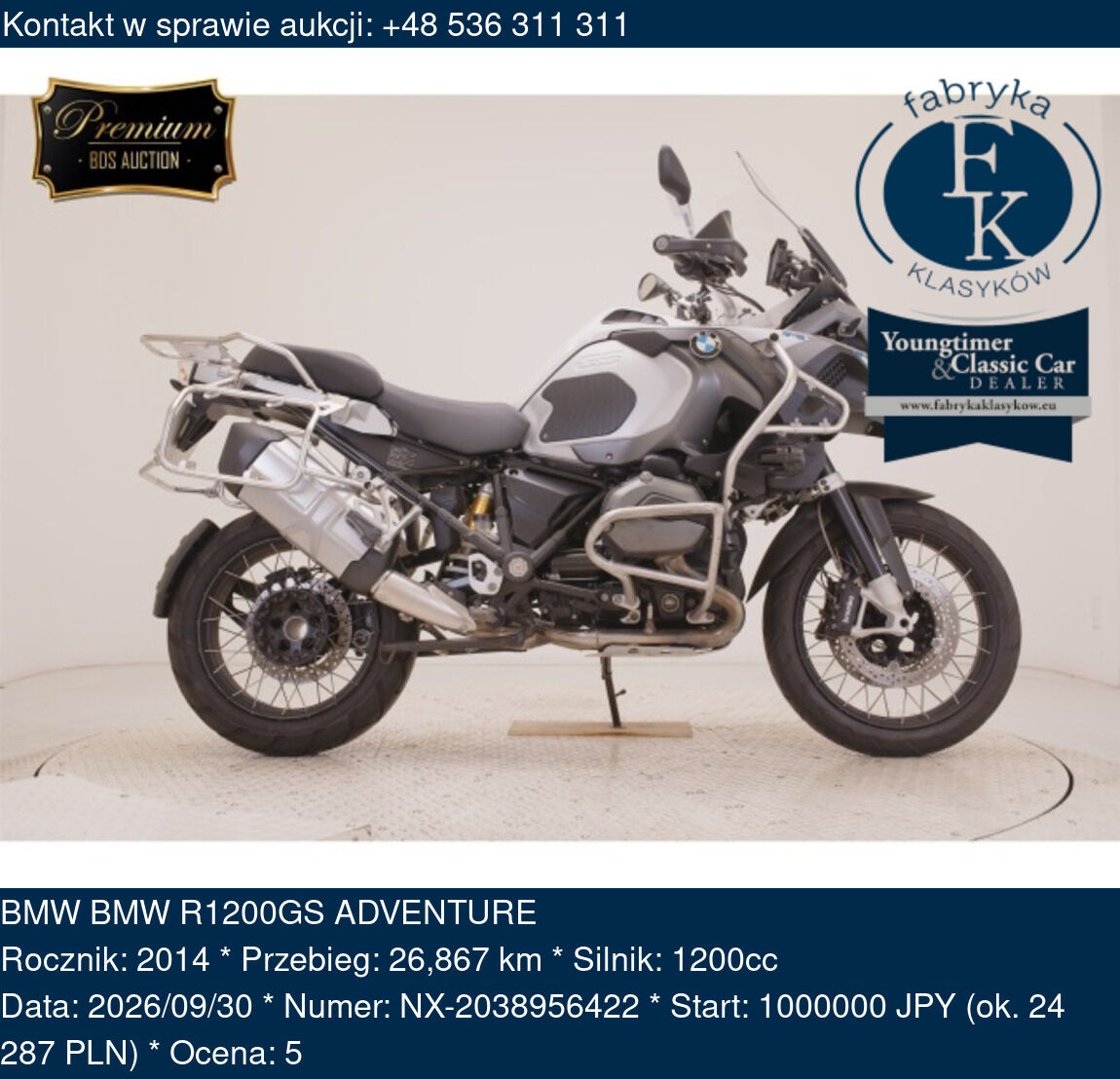 BMW BMW R1200GS ADVENTURE 2014 - zdjęcie 2