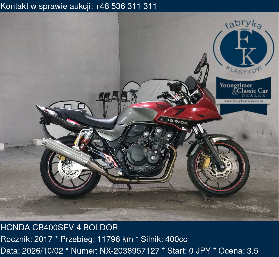 HONDA CB400SFV-4 BOLDOR 2017 - zdjęcie 2