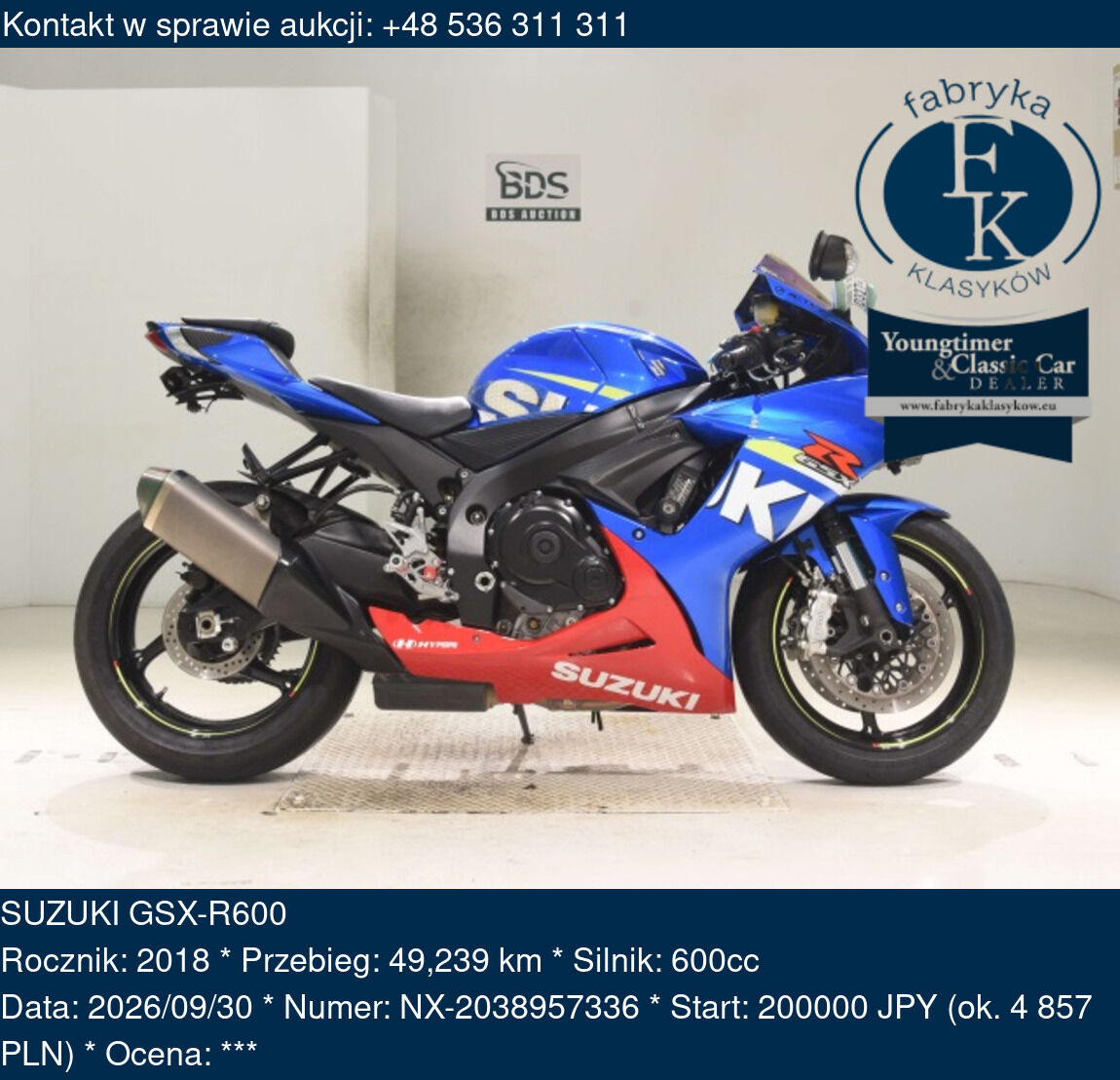 SUZUKI GSX-R600 2018 - zdjęcie 2