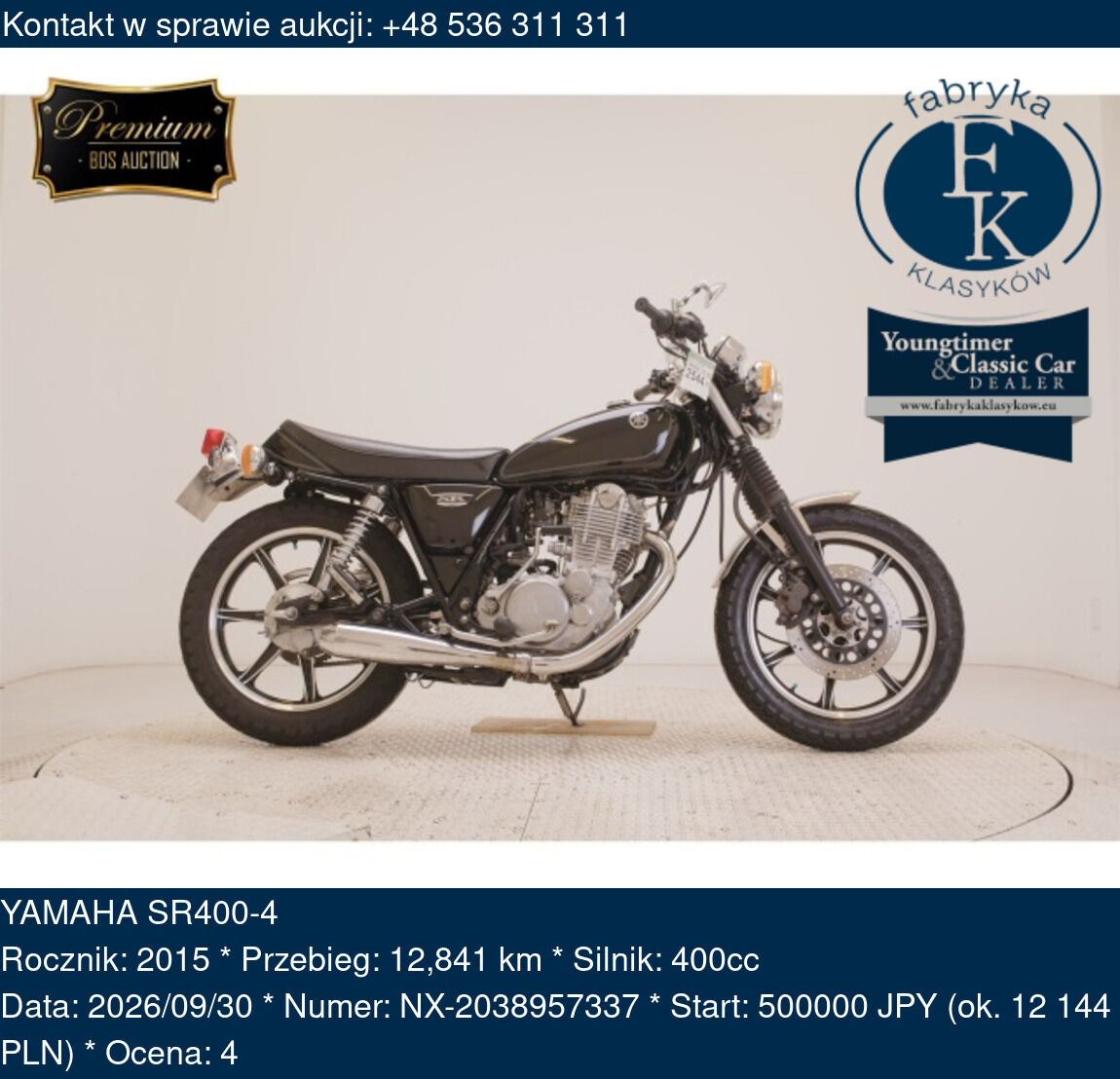 YAMAHA SR400-4 2015 - zdjęcie 2