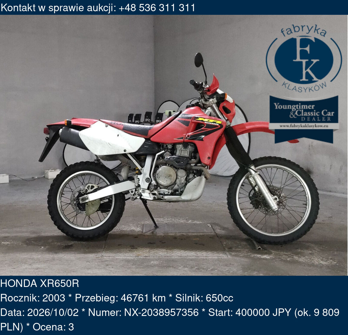 HONDA XR650R 2003 - zdjęcie 2