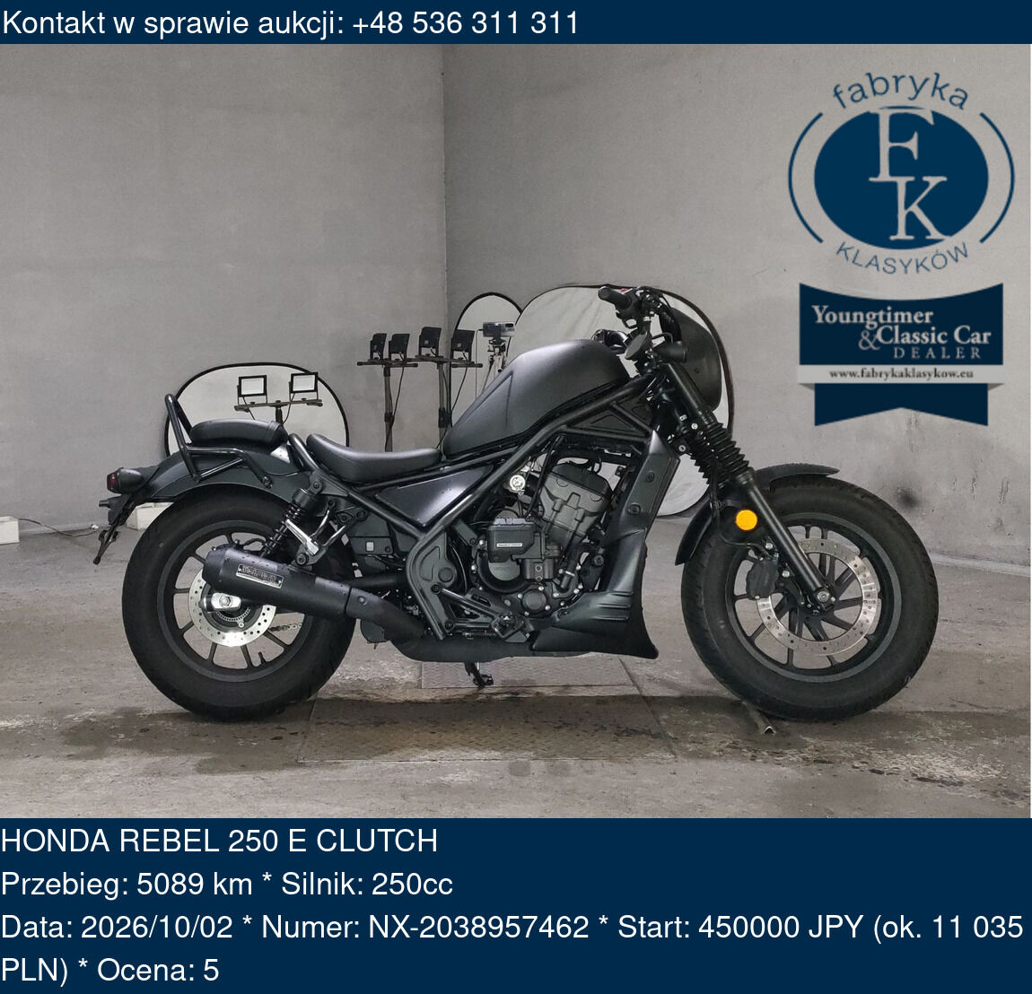HONDA REBEL 250 E CLUTCH  - zdjęcie 2