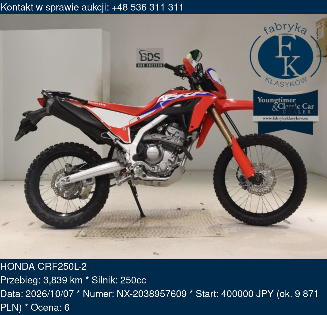 HONDA CRF250L-2  - zdjęcie 2