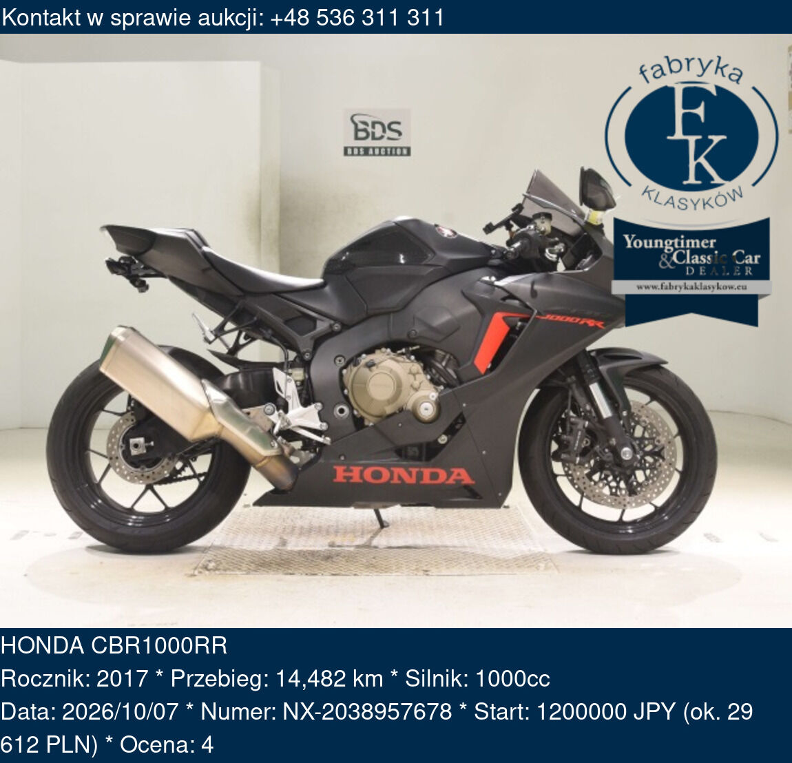 HONDA CBR1000RR 2017 - zdjęcie 2