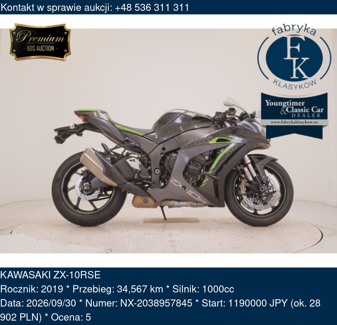 KAWASAKI ZX-10RSE 2019 - zdjęcie 2
