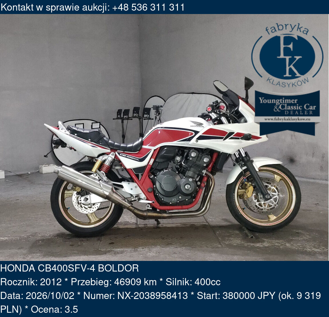 HONDA CB400SFV-4 BOLDOR 2012 - zdjęcie 2