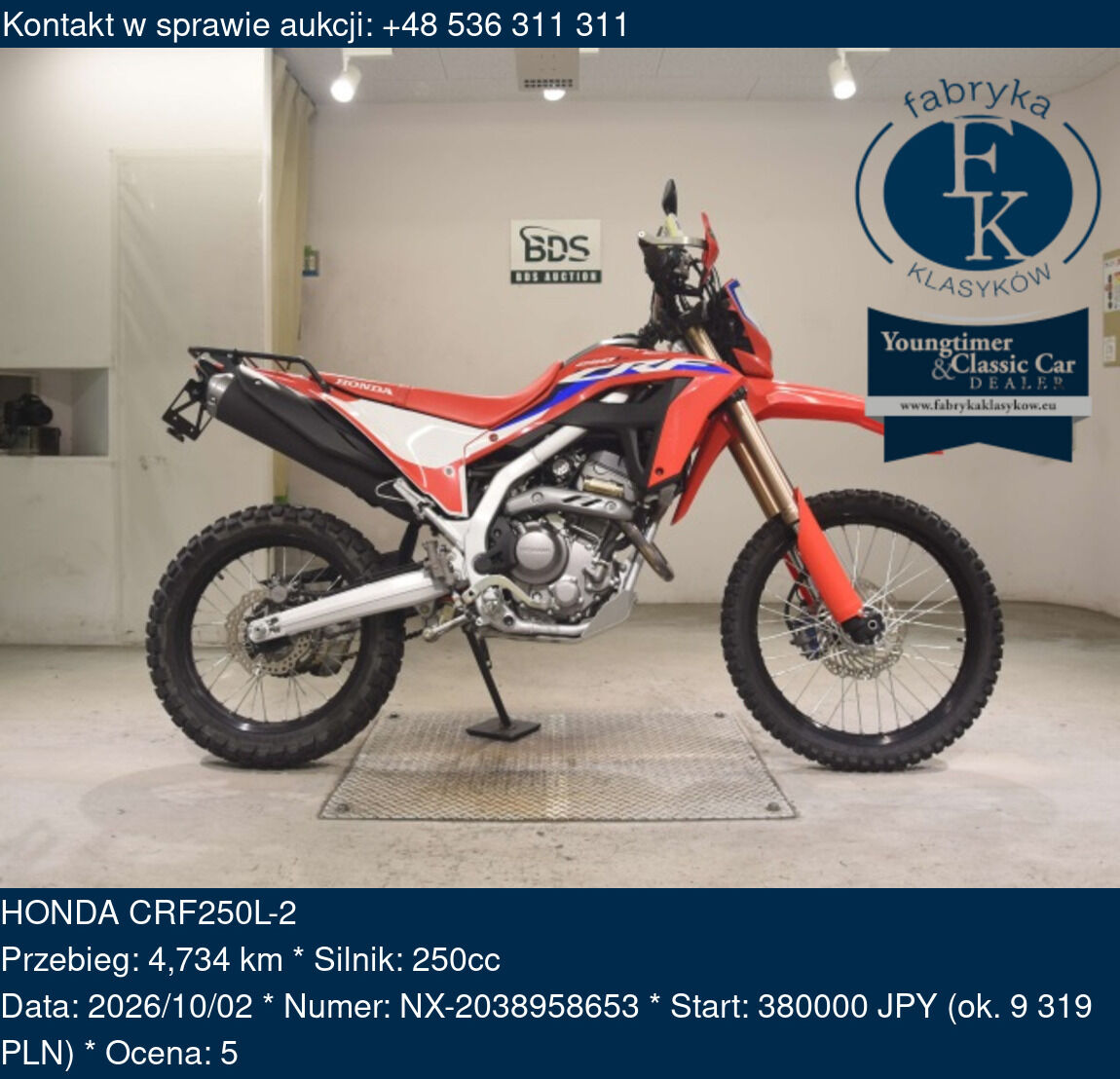 HONDA CRF250L-2  - zdjęcie 2