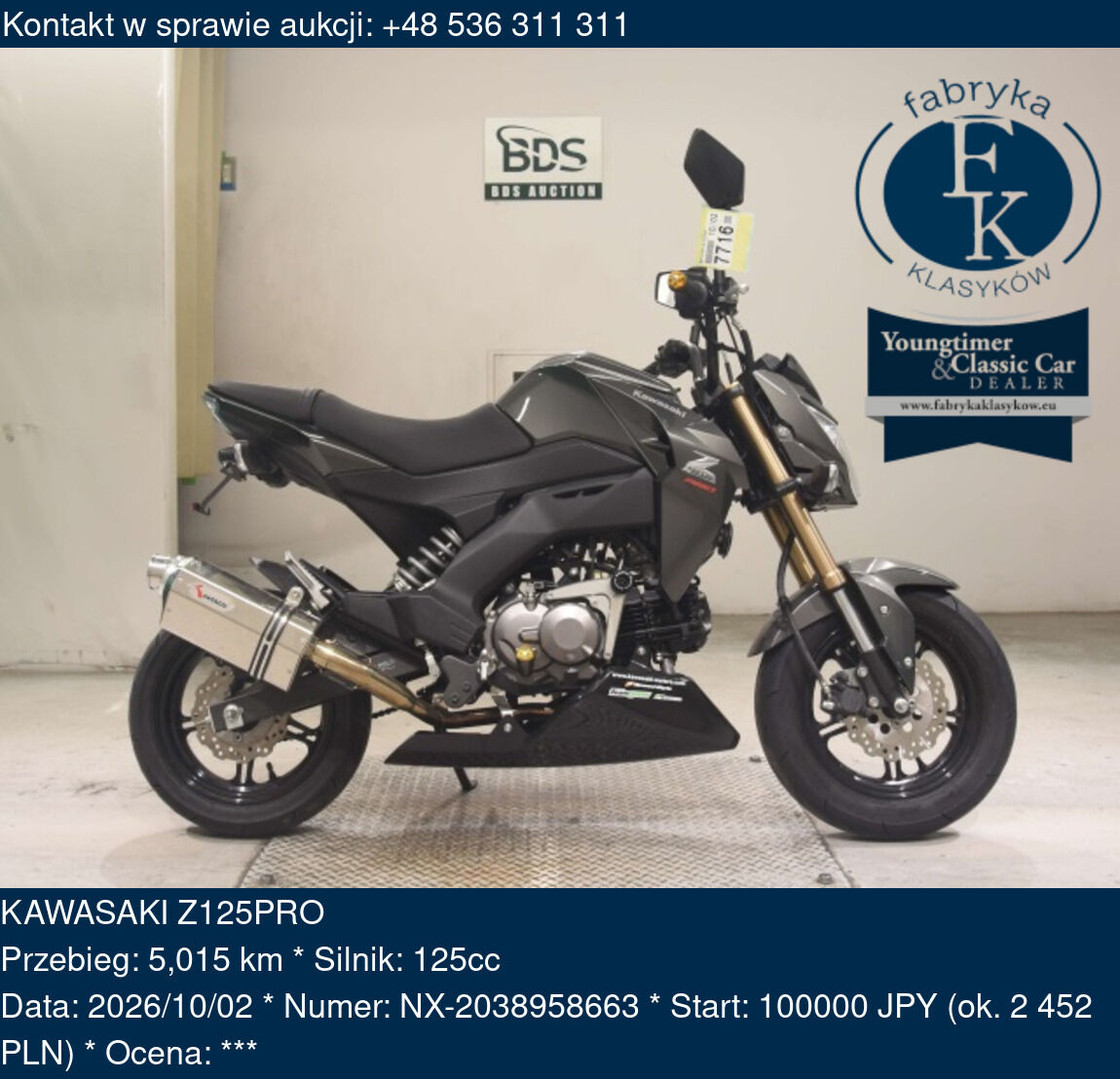 KAWASAKI Z125PRO  - zdjęcie 2