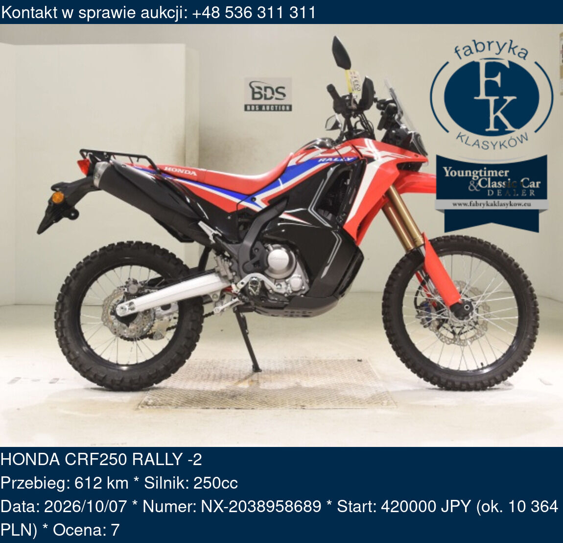 HONDA CRF250 RALLY -2 - zdjęcie 2