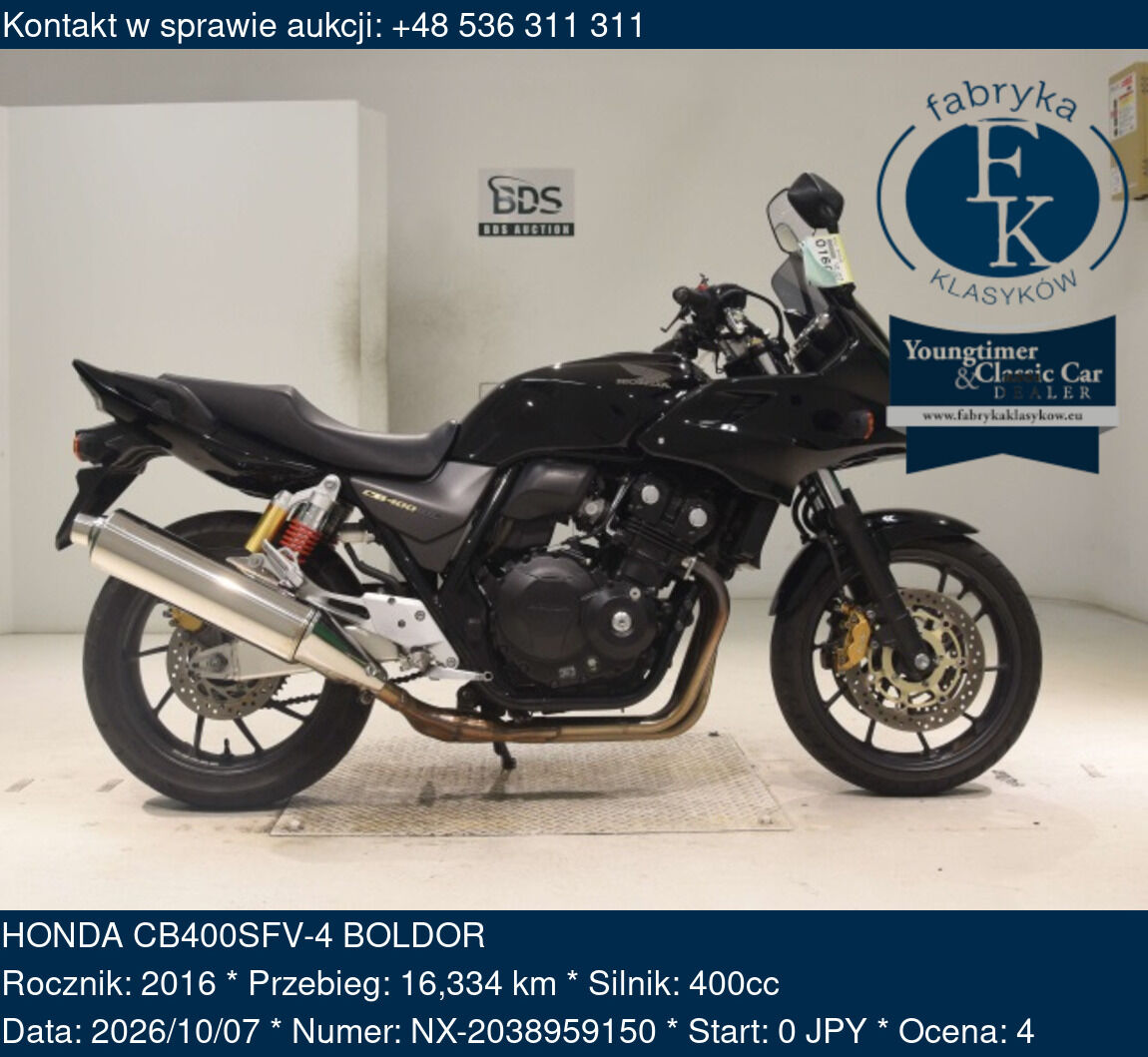 HONDA CB400SFV-4 BOLDOR 2016 - zdjęcie 2