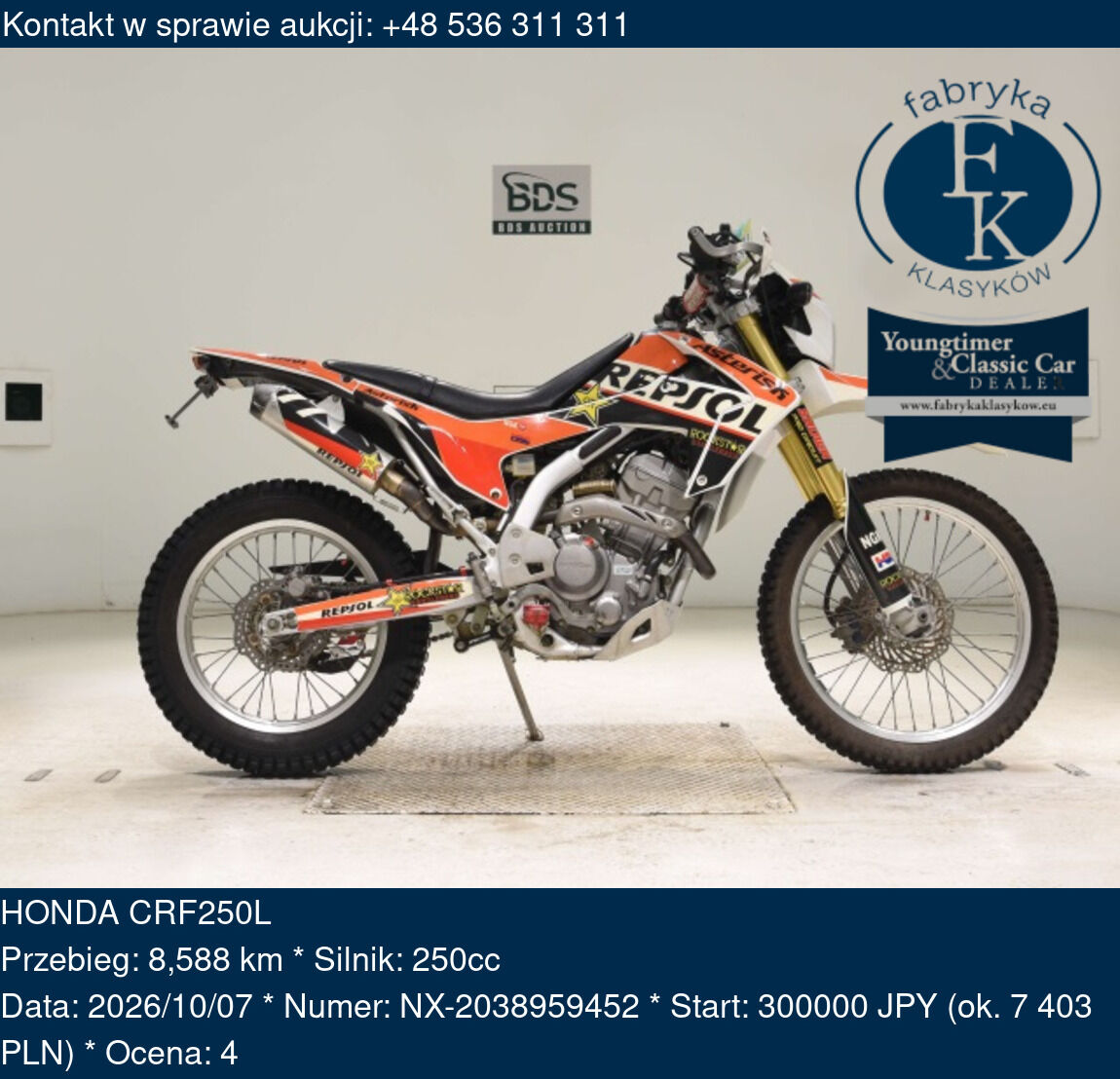 HONDA CRF250L  - zdjęcie 2