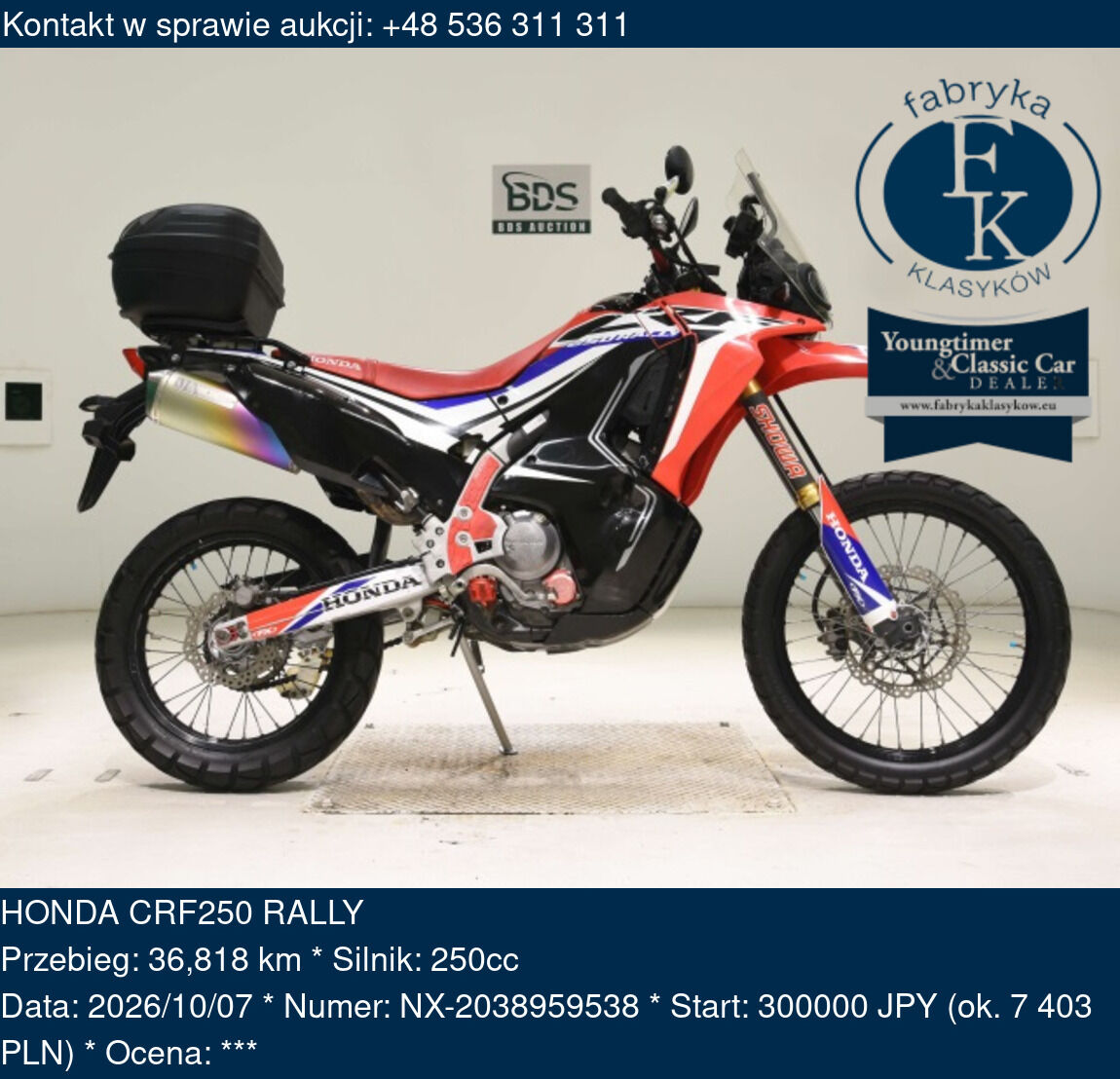 HONDA CRF250 RALLY  - zdjęcie 2