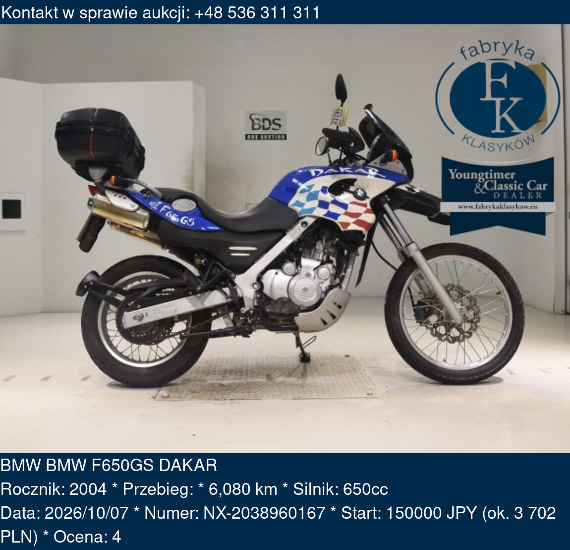 BMW BMW F650GS DAKAR 2004 - zdjęcie 2