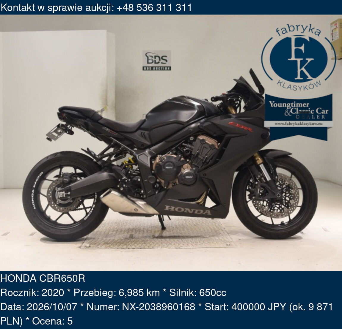 HONDA CBR650R 2020 - zdjęcie 2