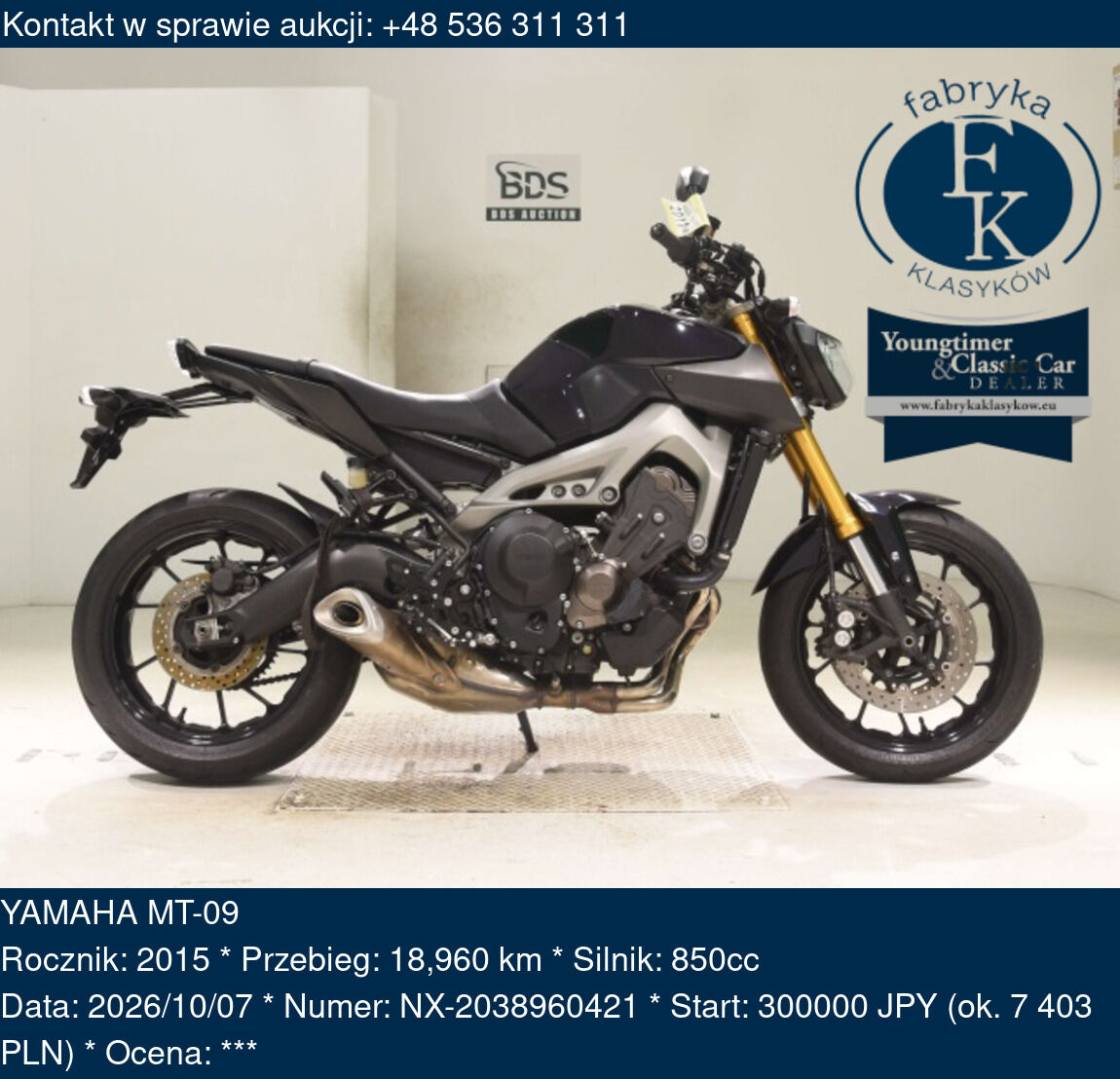 YAMAHA MT-09 2015 - zdjęcie 2