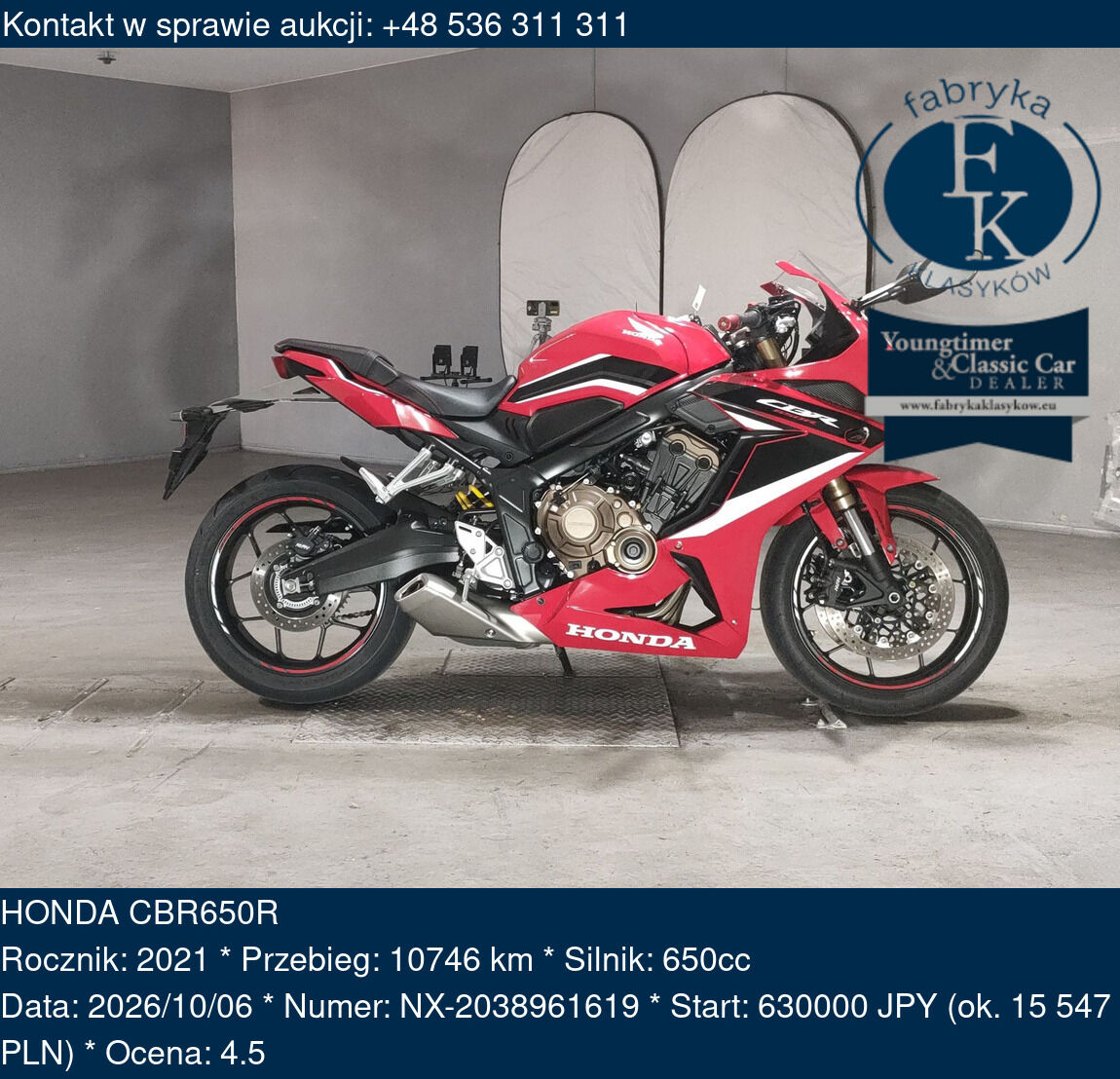 HONDA CBR650R 2021 - zdjęcie 2