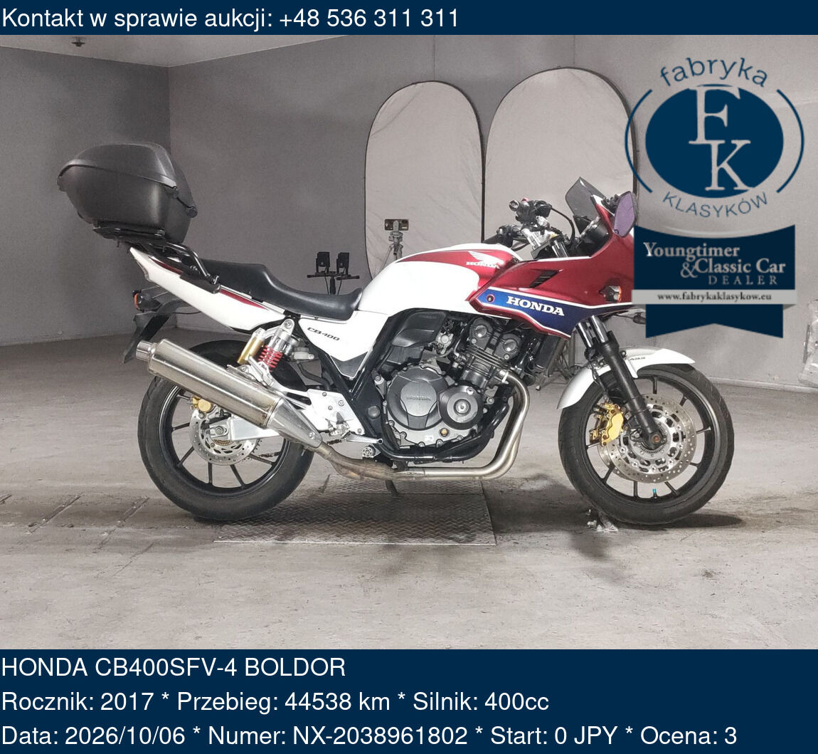 HONDA CB400SFV-4 BOLDOR 2017 - zdjęcie 2