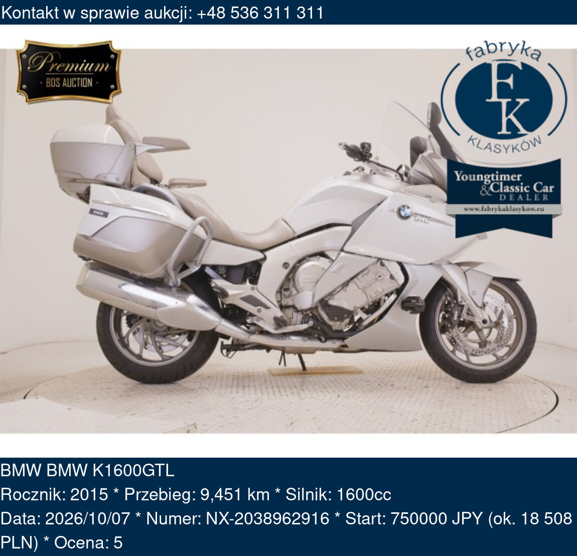 BMW BMW K1600GTL 2015 - zdjęcie 2